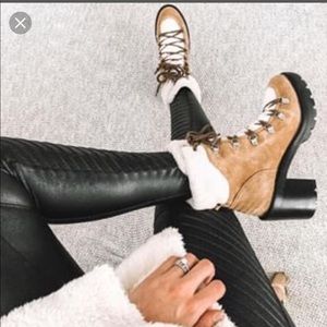 daven genuine shearling lace up boot marc fisher ltd